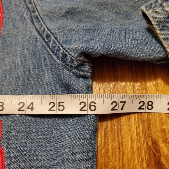 Vintage Denim Jacket Women 2X Blue Cats Applique Embroidered Brocade - Picture 5 of 6